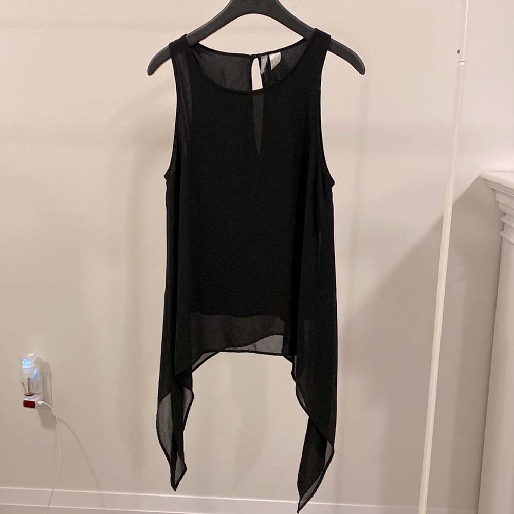Black asymmetric blouse